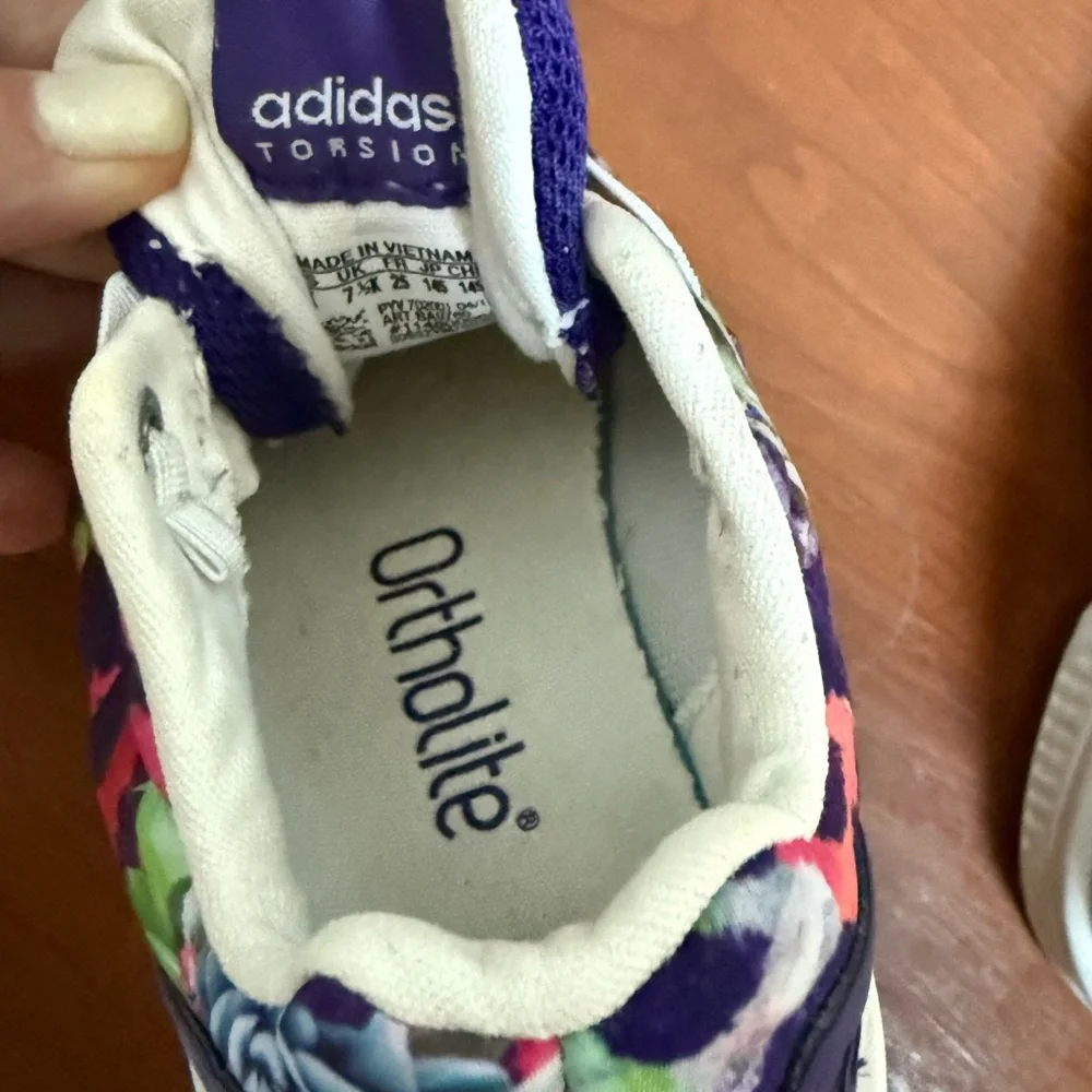 Adidas Torsion ZX Flux Ortholite Kids Floral Sneakers Purple and Pink Size 8K